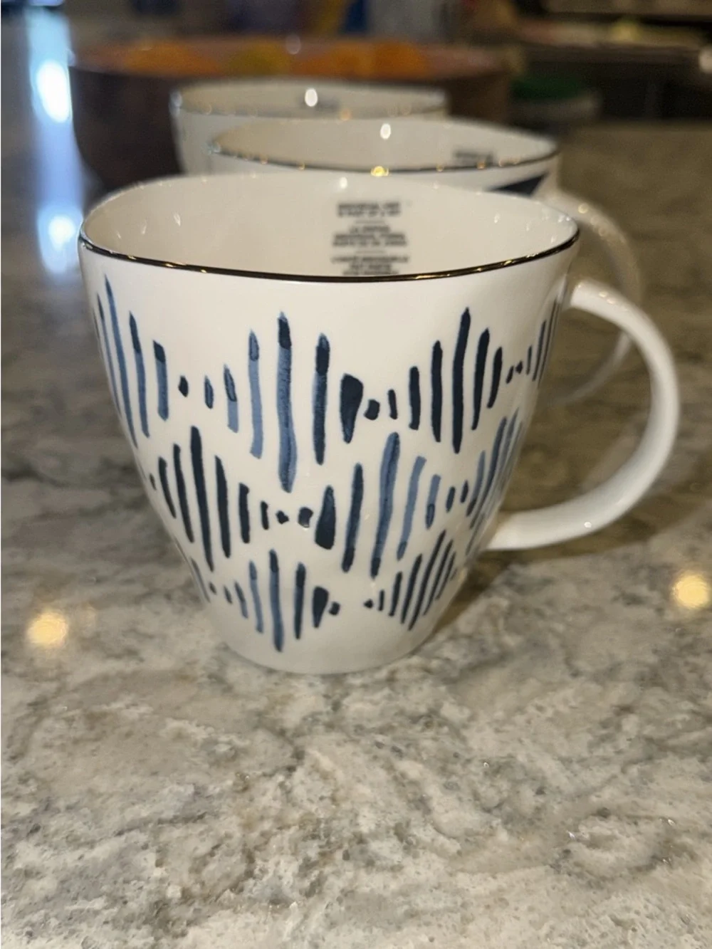 Lenox Blue Bay Porcelain Coffee Mugs Set of 5 | Assorted Blue Patterns
